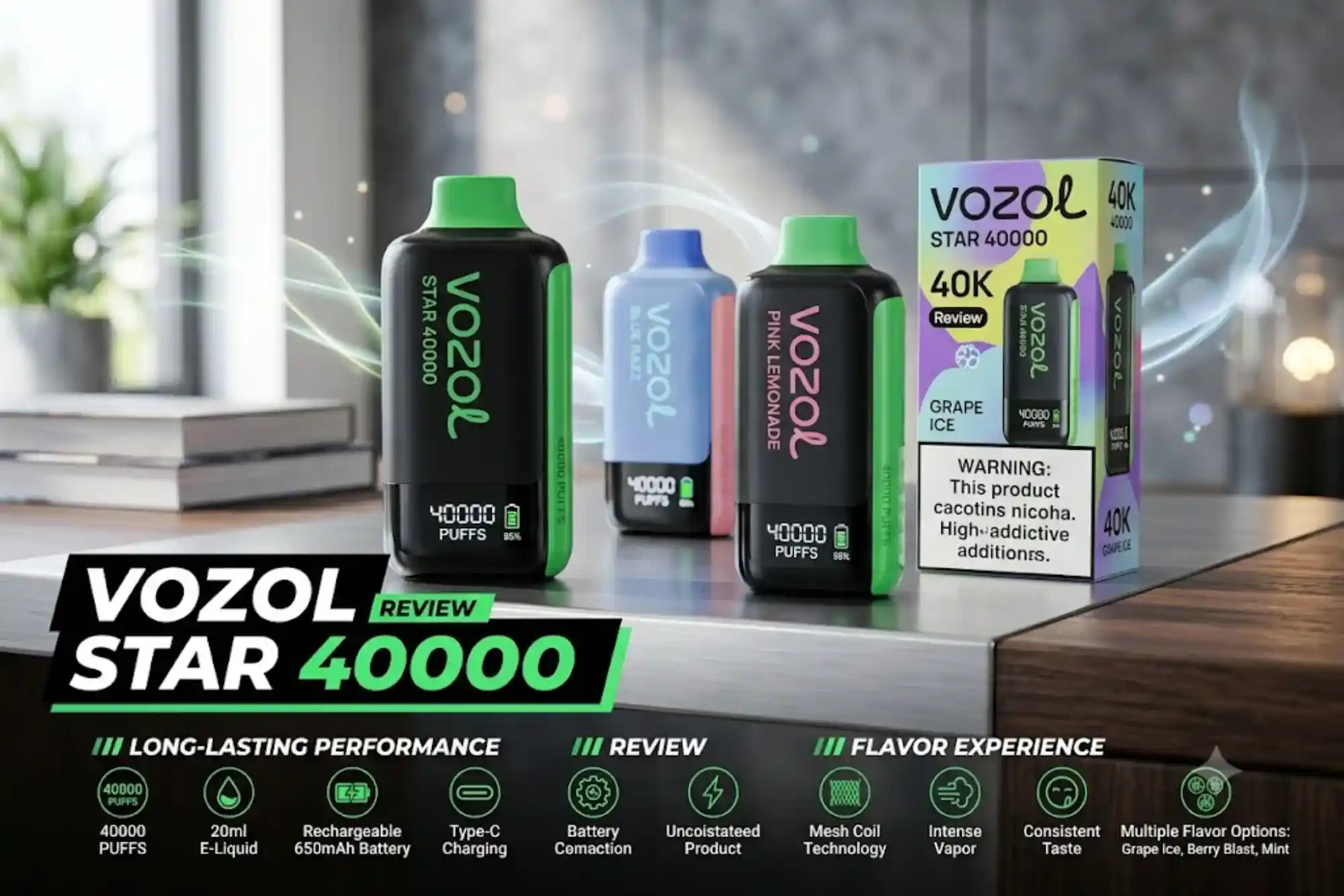Vozol Star 40000 Review Long-Lasting Performance and Flavor Experience