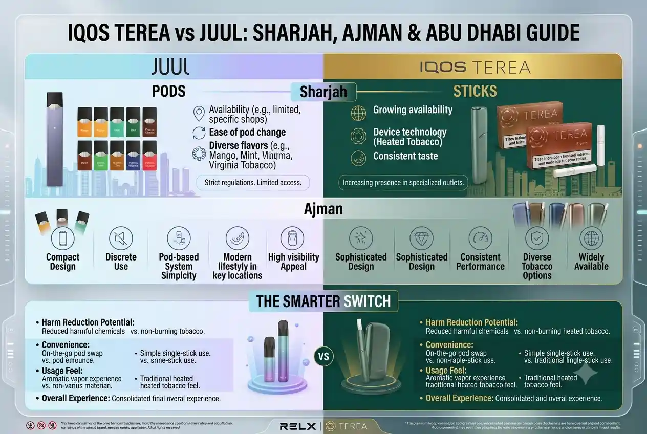 IQOS TEREA vs JUUL Sharjah, Ajman and Abu Dhabi Guide